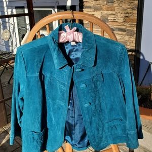 Chico's 3 Button Suede Jacket Size 2